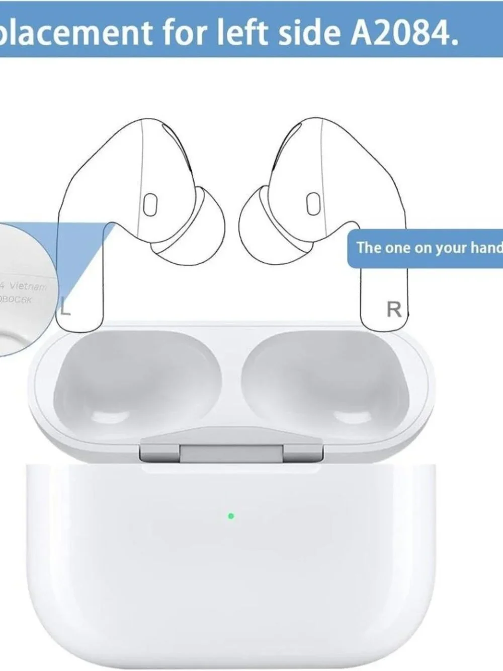 Original Earbud A2084 for Left Apple Airpods Pro 1st Gen Earbud replacement